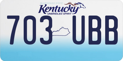 KY license plate 703UBB