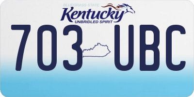 KY license plate 703UBC