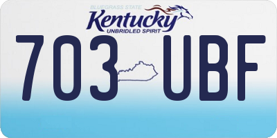 KY license plate 703UBF