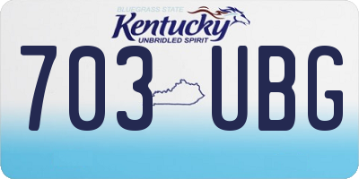 KY license plate 703UBG