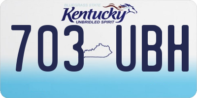 KY license plate 703UBH