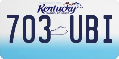 KY license plate 703UBI