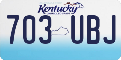 KY license plate 703UBJ
