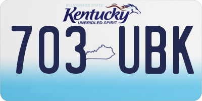 KY license plate 703UBK