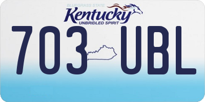 KY license plate 703UBL