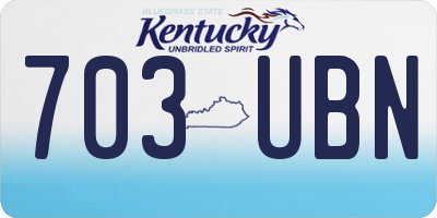 KY license plate 703UBN