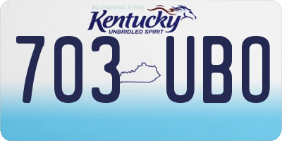 KY license plate 703UBO