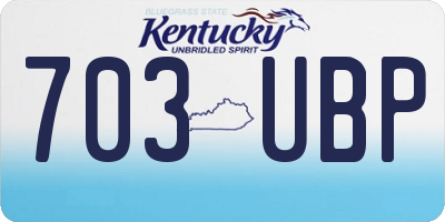 KY license plate 703UBP