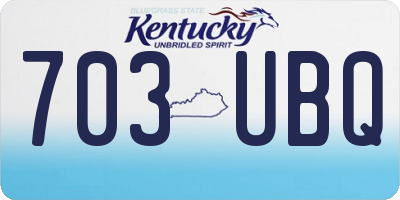 KY license plate 703UBQ