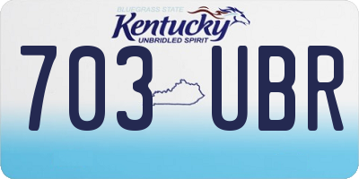 KY license plate 703UBR