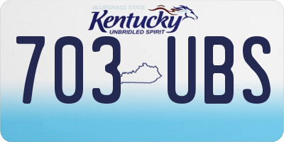 KY license plate 703UBS