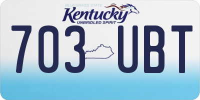 KY license plate 703UBT