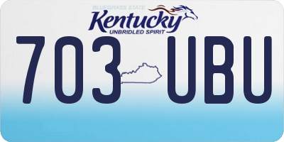 KY license plate 703UBU