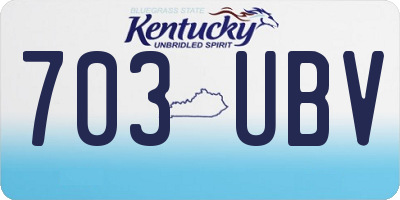 KY license plate 703UBV
