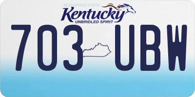 KY license plate 703UBW