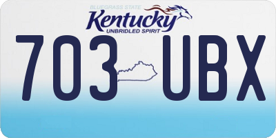 KY license plate 703UBX