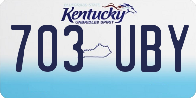 KY license plate 703UBY