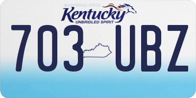KY license plate 703UBZ