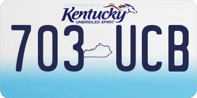 KY license plate 703UCB