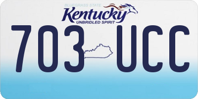 KY license plate 703UCC