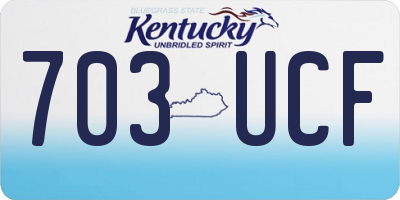 KY license plate 703UCF