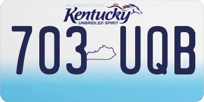 KY license plate 703UQB