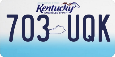 KY license plate 703UQK