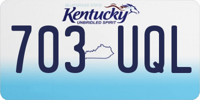 KY license plate 703UQL