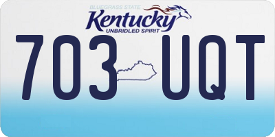 KY license plate 703UQT