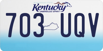 KY license plate 703UQV