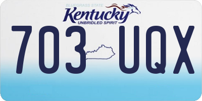 KY license plate 703UQX