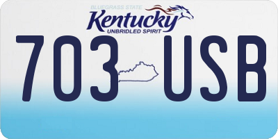KY license plate 703USB