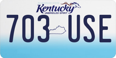 KY license plate 703USE
