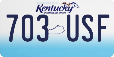 KY license plate 703USF