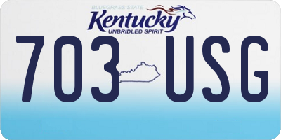 KY license plate 703USG