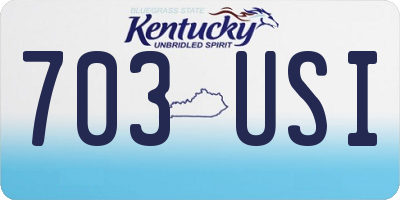 KY license plate 703USI