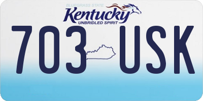 KY license plate 703USK