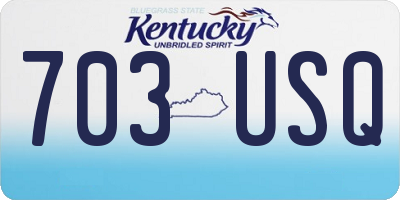 KY license plate 703USQ