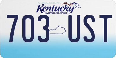 KY license plate 703UST