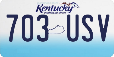 KY license plate 703USV