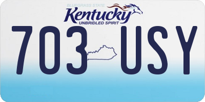 KY license plate 703USY