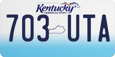 KY license plate 703UTA