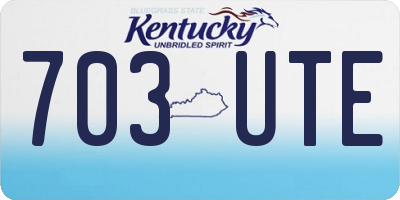 KY license plate 703UTE