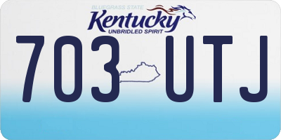 KY license plate 703UTJ