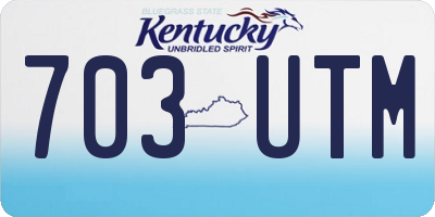 KY license plate 703UTM
