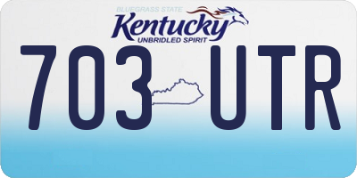 KY license plate 703UTR