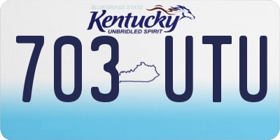 KY license plate 703UTU