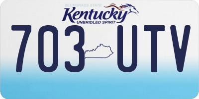 KY license plate 703UTV