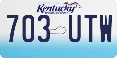 KY license plate 703UTW