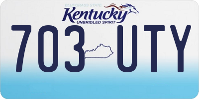 KY license plate 703UTY